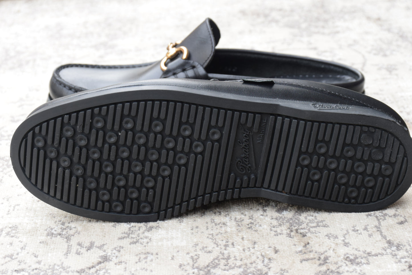 【極美品】Paraboot パラブーツ BAHAMAS MORS バハマ モールス ビットローファー スリッパ 黒 ブラック UK6.5 / 25cm【W3401】