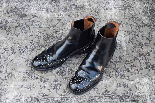 【良品】Church’s チャーチ KETSBY MET ケッツビーメット サイドゴア スタッズ チェルシーブーツ 黒 ブラック EU37 / 23.5〜24cm【W3388】