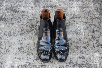 【良品】Church’s チャーチ KETSBY MET ケッツビーメット サイドゴア スタッズ チェルシーブーツ 黒 ブラック EU37 / 23.5〜24cm【W3388】