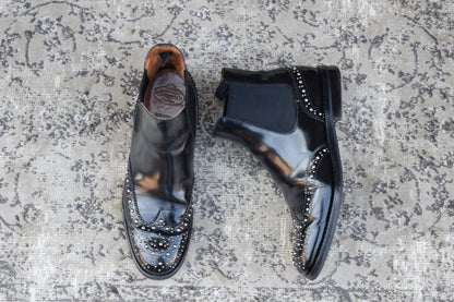 【良品】Church’s チャーチ KETSBY MET ケッツビーメット サイドゴア スタッズ チェルシーブーツ 黒 ブラック EU37 / 23.5〜24cm【W3388】