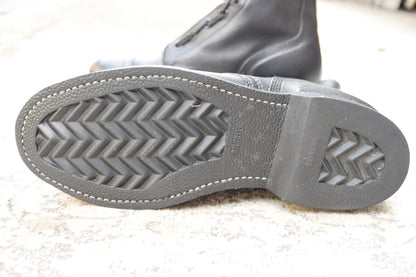 [Made in 1991] US ARMY / MILITLY Military Front Zip Boots, Straight, Wingtip, Steel Toe, Black, US Size 6.5 / Equivalent to 25cm [W3430]