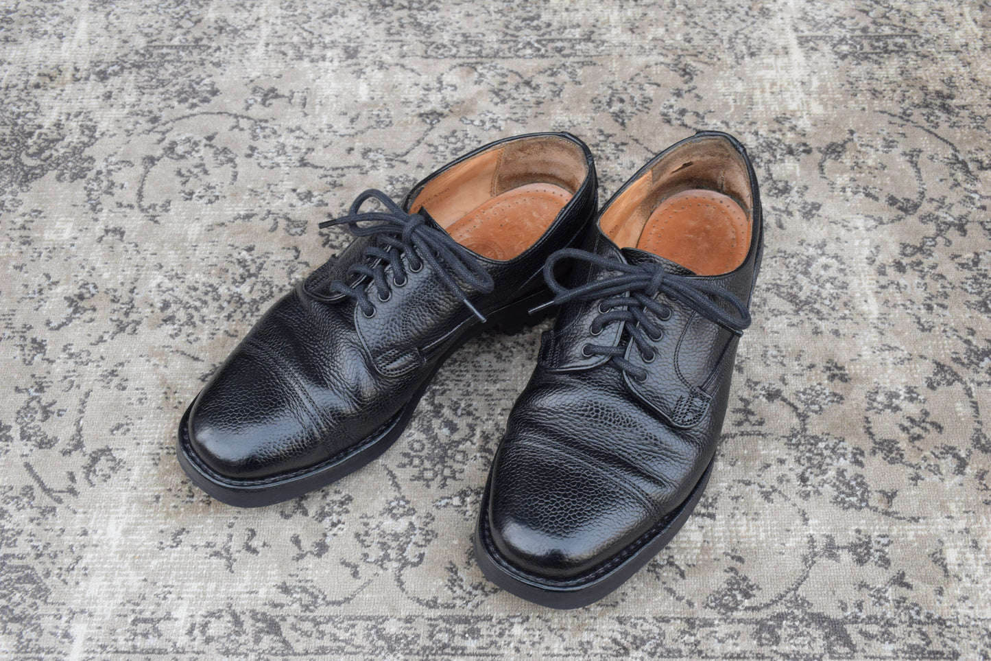 【リフト交換済み】JOSEPH CHEANEY&SONS ジョセフチーニーアンドサンズ KENGON ⅡR ケンゴン 2R ストレート 外羽根 グレインレザー 黒 ブラック UK6.5 / 25.5cm【W3403】