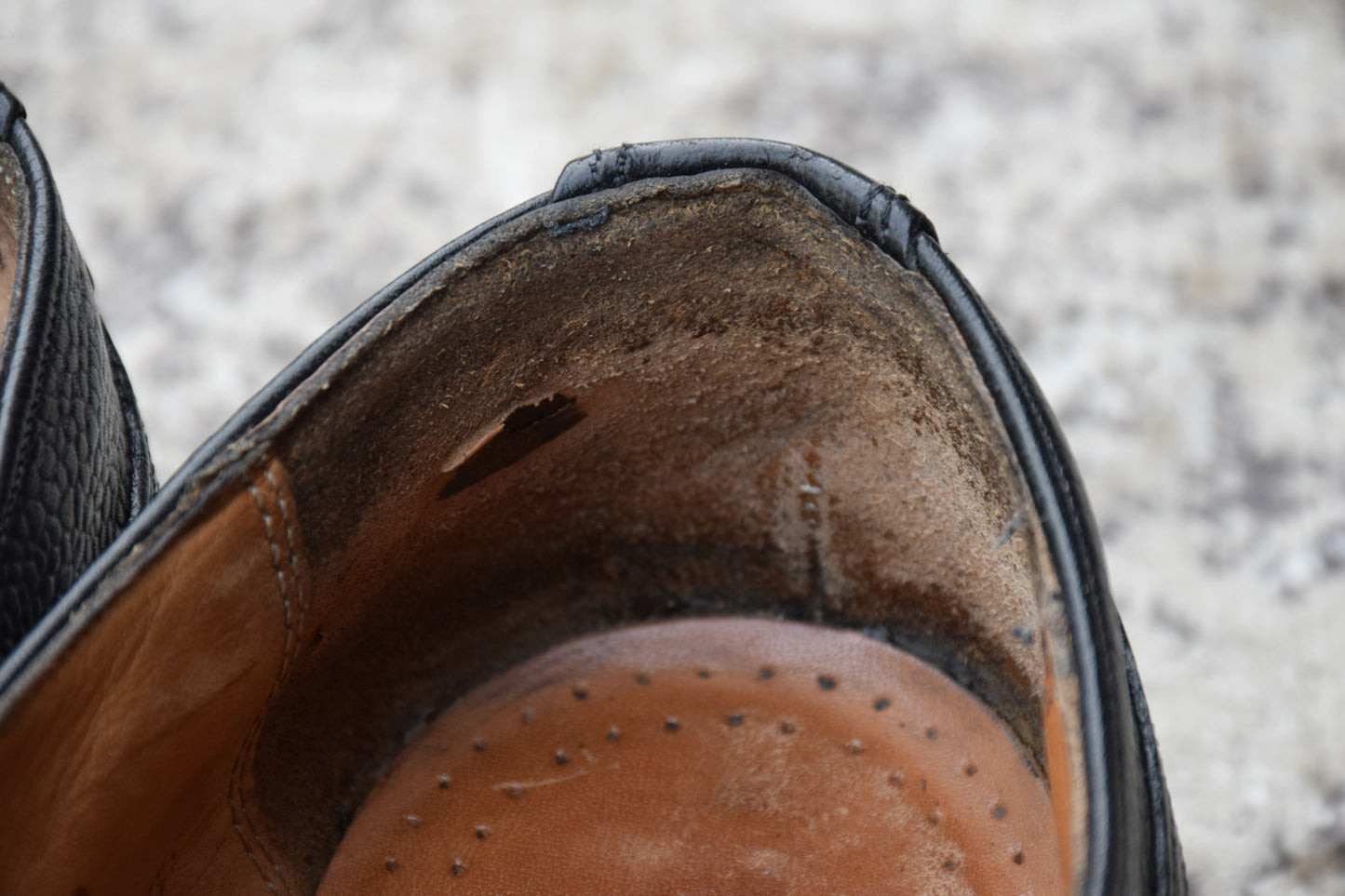 【リフト交換済み】JOSEPH CHEANEY&SONS ジョセフチーニーアンドサンズ KENGON ⅡR ケンゴン 2R ストレート 外羽根 グレインレザー 黒 ブラック UK6.5 / 25.5cm【W3403】