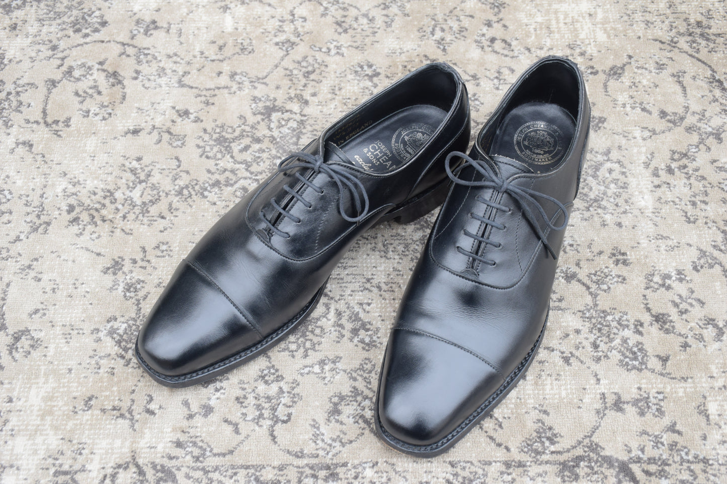 Excellent condition. Joseph Cheaney &amp; Sons 13326 EDIFICE exclusive straight-leg boots with inner wing, black, UK7 / 25.5cm [W3432]