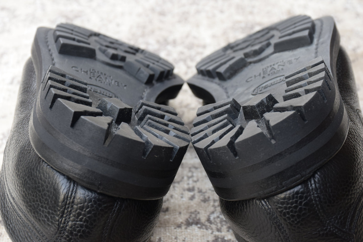 【リフト交換済み】JOSEPH CHEANEY&SONS ジョセフチーニーアンドサンズ KENGON ⅡR ケンゴン 2R ストレート 外羽根 グレインレザー 黒 ブラック UK6.5 / 25.5cm【W3403】