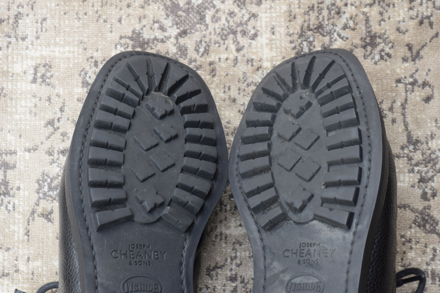 【リフト交換済み】JOSEPH CHEANEY&SONS ジョセフチーニーアンドサンズ KENGON ⅡR ケンゴン 2R ストレート 外羽根 グレインレザー 黒 ブラック UK6.5 / 25.5cm【W3403】