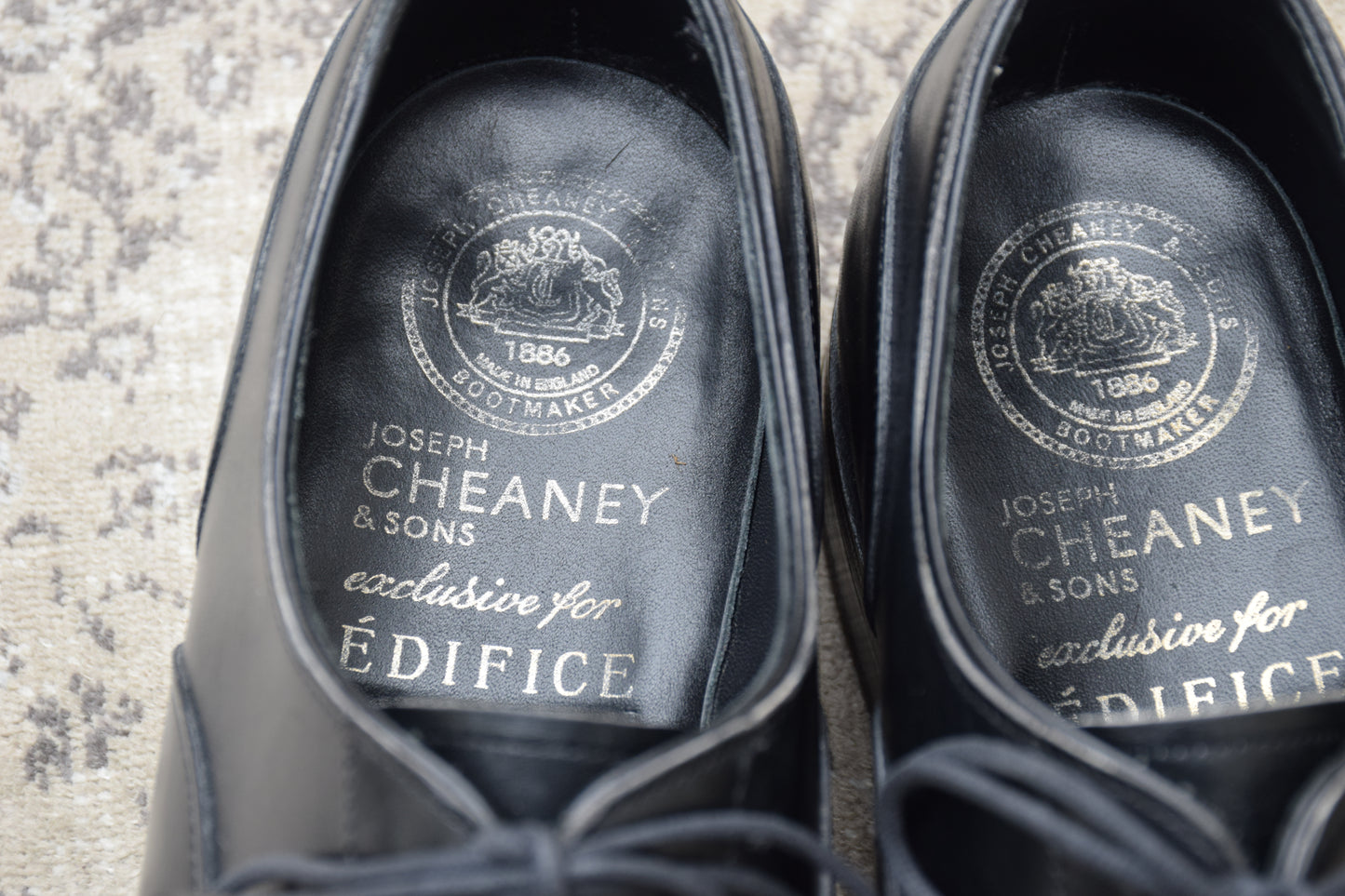 Excellent condition. Joseph Cheaney &amp; Sons 13326 EDIFICE exclusive straight-leg boots with inner wing, black, UK7 / 25.5cm [W3432]