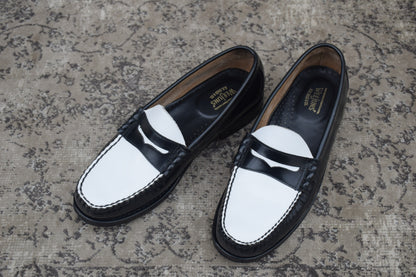 [Excellent Condition] GHBASS 11010H LARSON Penny Loafers, Beef Roll, Two-Tone, Black and White, UK8 / US9 / EU42, Size 27cm [W3436]