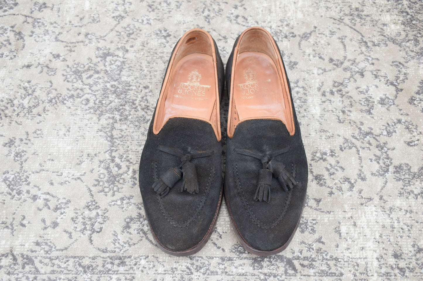 Good Condition Crockett &amp; Jones Cavendish 3 Tassel Loafers in Dark Brown Suede, Size UK6, E (Size 24.5cm) [W3437]