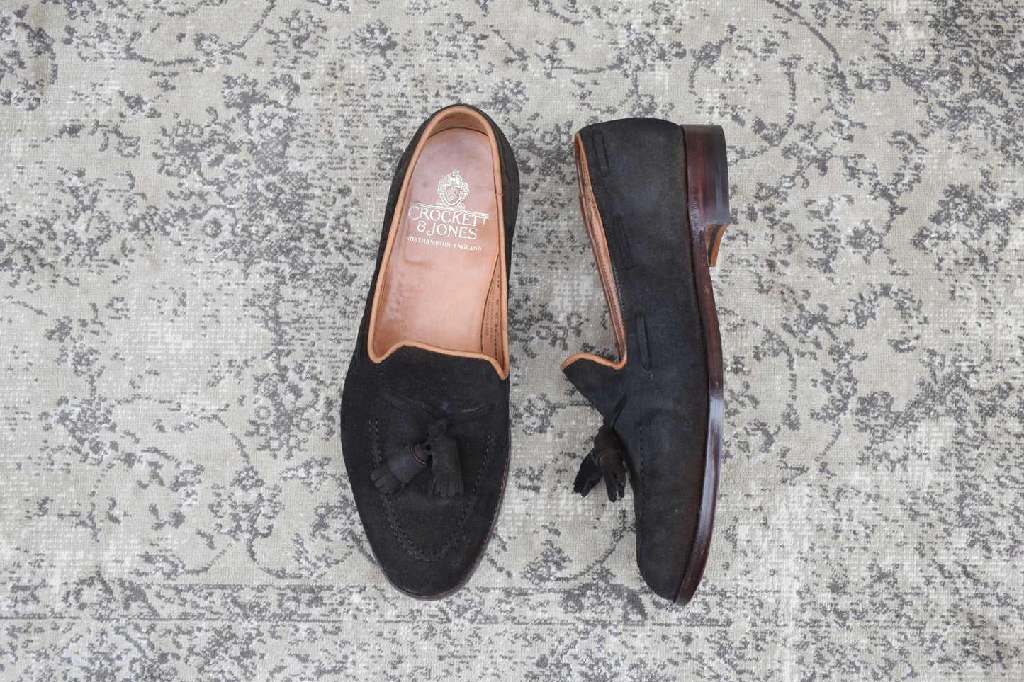 Good Condition Crockett &amp; Jones Cavendish 3 Tassel Loafers in Dark Brown Suede, Size UK6, E (Size 24.5cm) [W3437]