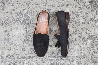 Good Condition Crockett &amp; Jones Cavendish 3 Tassel Loafers in Dark Brown Suede, Size UK6, E (Size 24.5cm) [W3437]