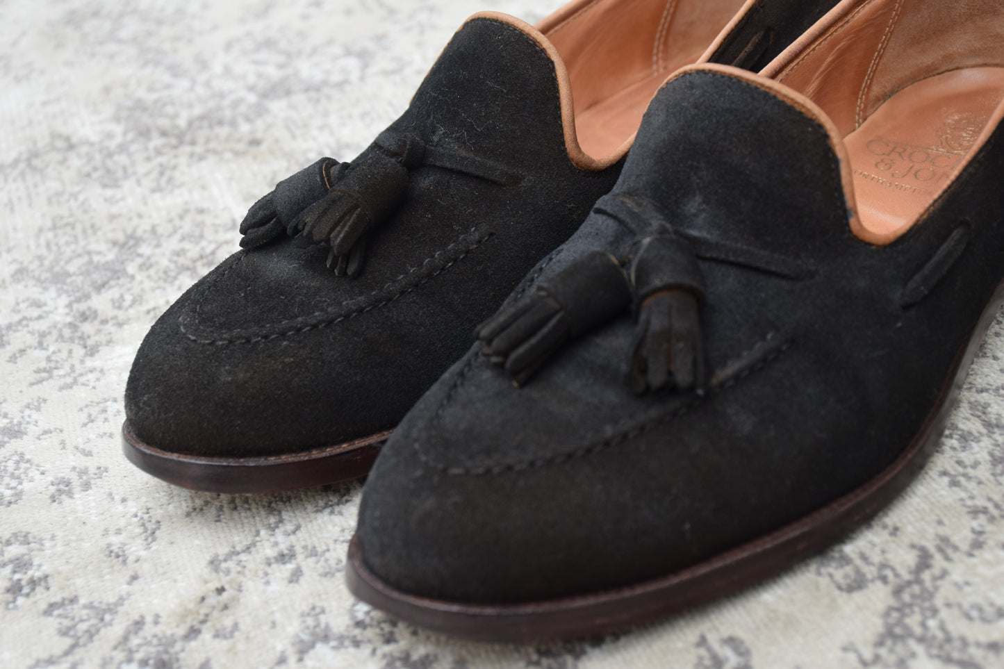 Good Condition Crockett &amp; Jones Cavendish 3 Tassel Loafers in Dark Brown Suede, Size UK6, E (Size 24.5cm) [W3437]