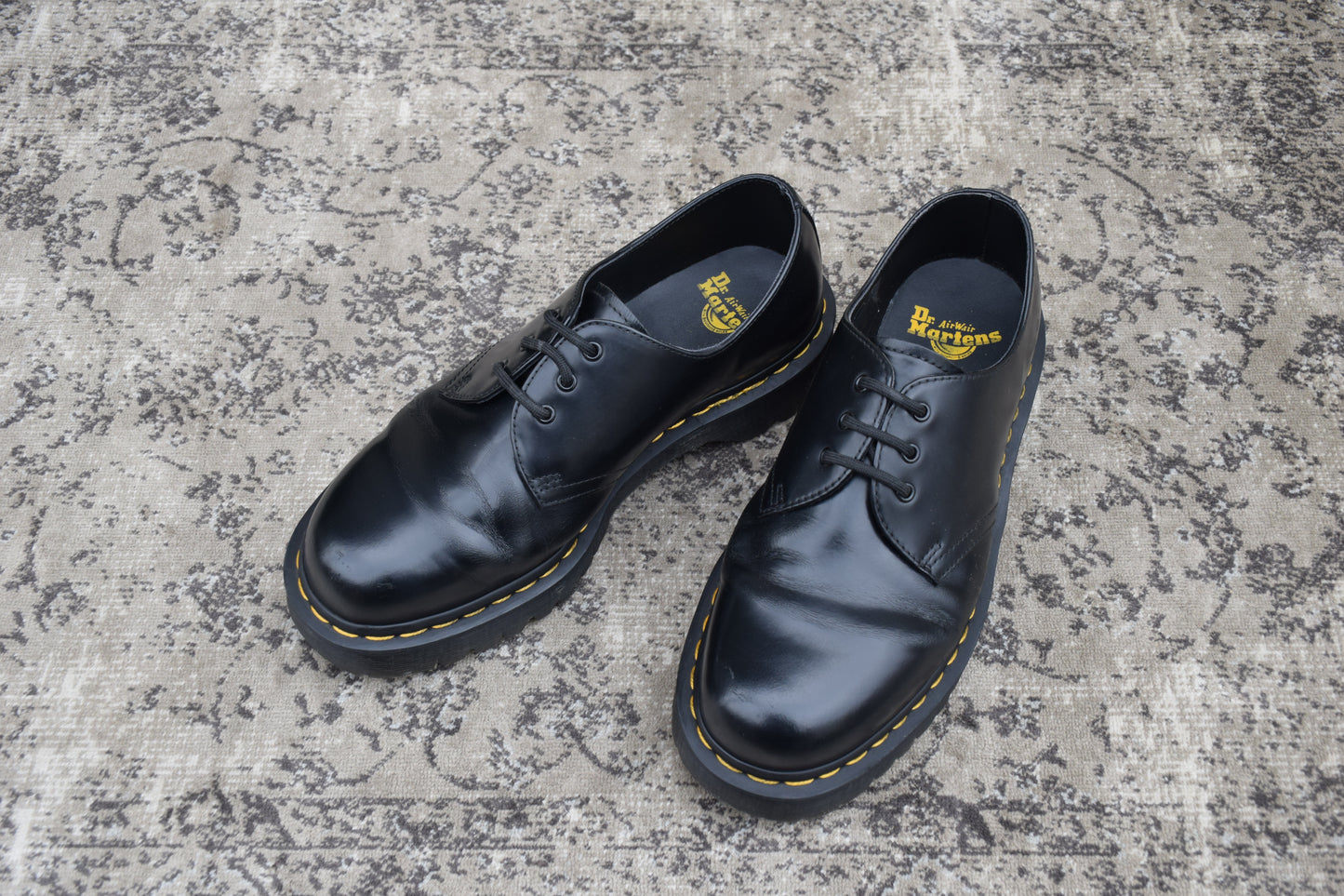 Dr. Martens 21084 Platform 3-Eye Plain Wingtip Black UK7 / Size 26.0cm [W3439]