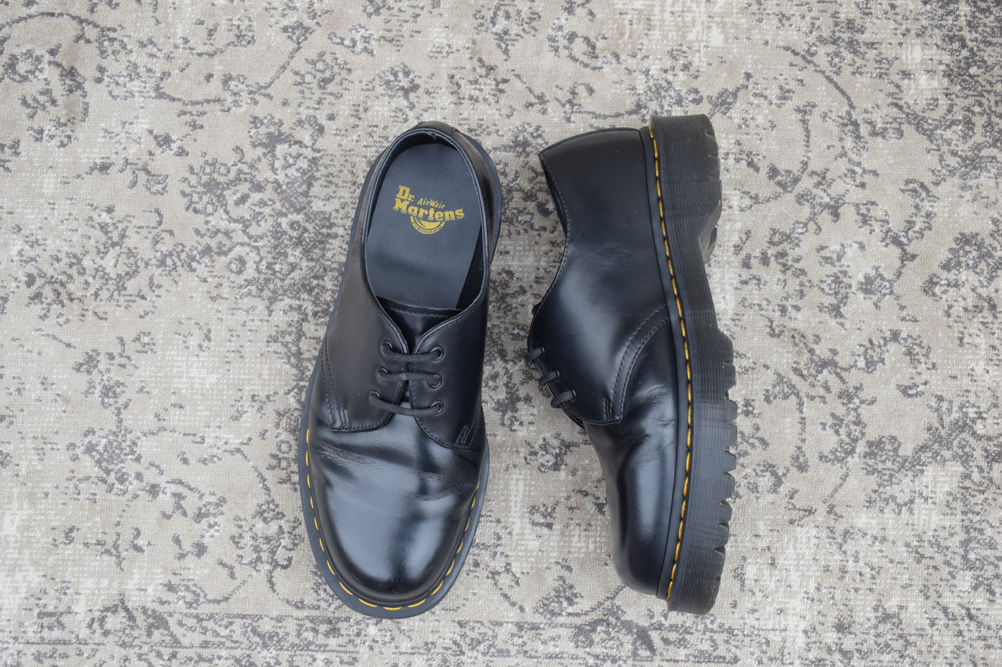 Dr. Martens 21084 Platform 3-Eye Plain Wingtip Black UK7 / Size 26.0cm [W3439]
