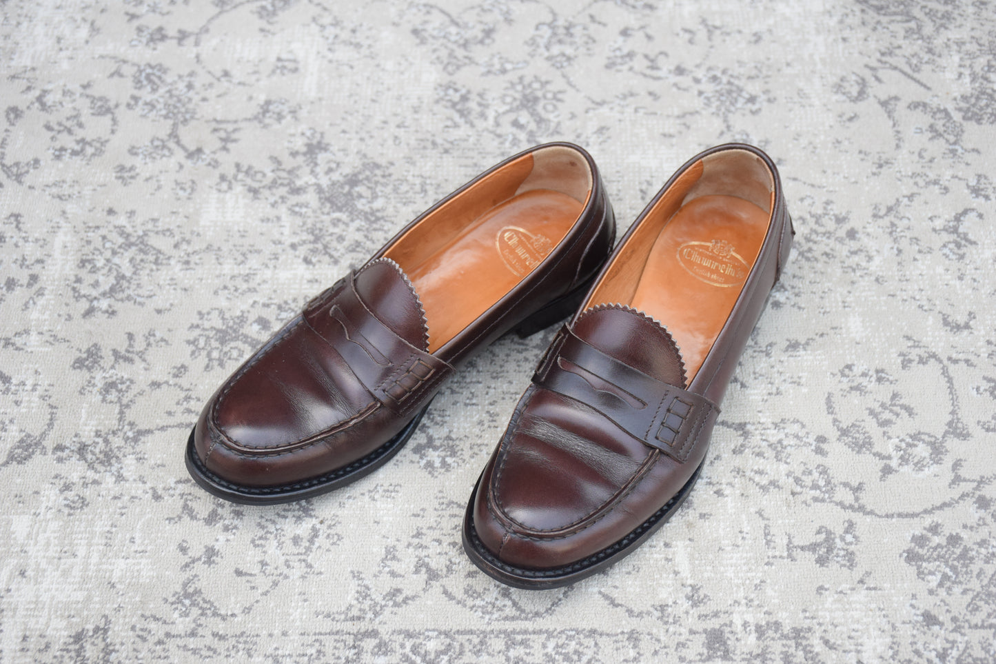 【クラシックな気品と軽快さを】Church's チャーチ SALLY サリー コインローファー ビーフロール 茶 ブラウン EU36 / 23.0cm【Ｗ3565】