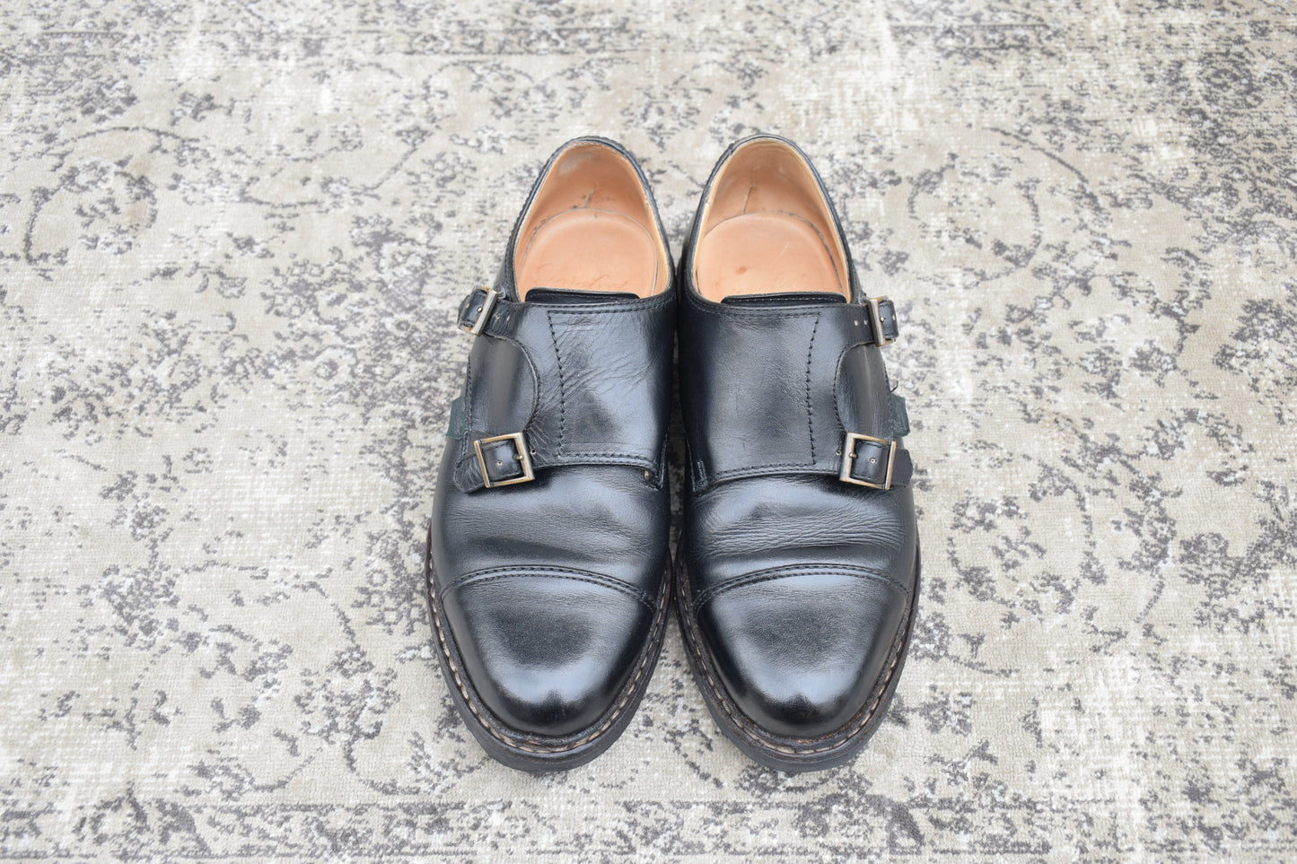 [Good Condition] Paraboot WILLIAM Double Monk Straight Boots, Black, UK 5.5 / 24cm [W3440]