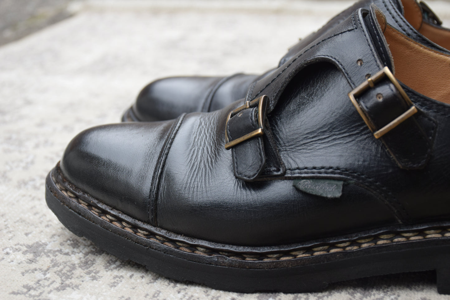 [Good Condition] Paraboot WILLIAM Double Monk Straight Boots, Black, UK 5.5 / 24cm [W3440]