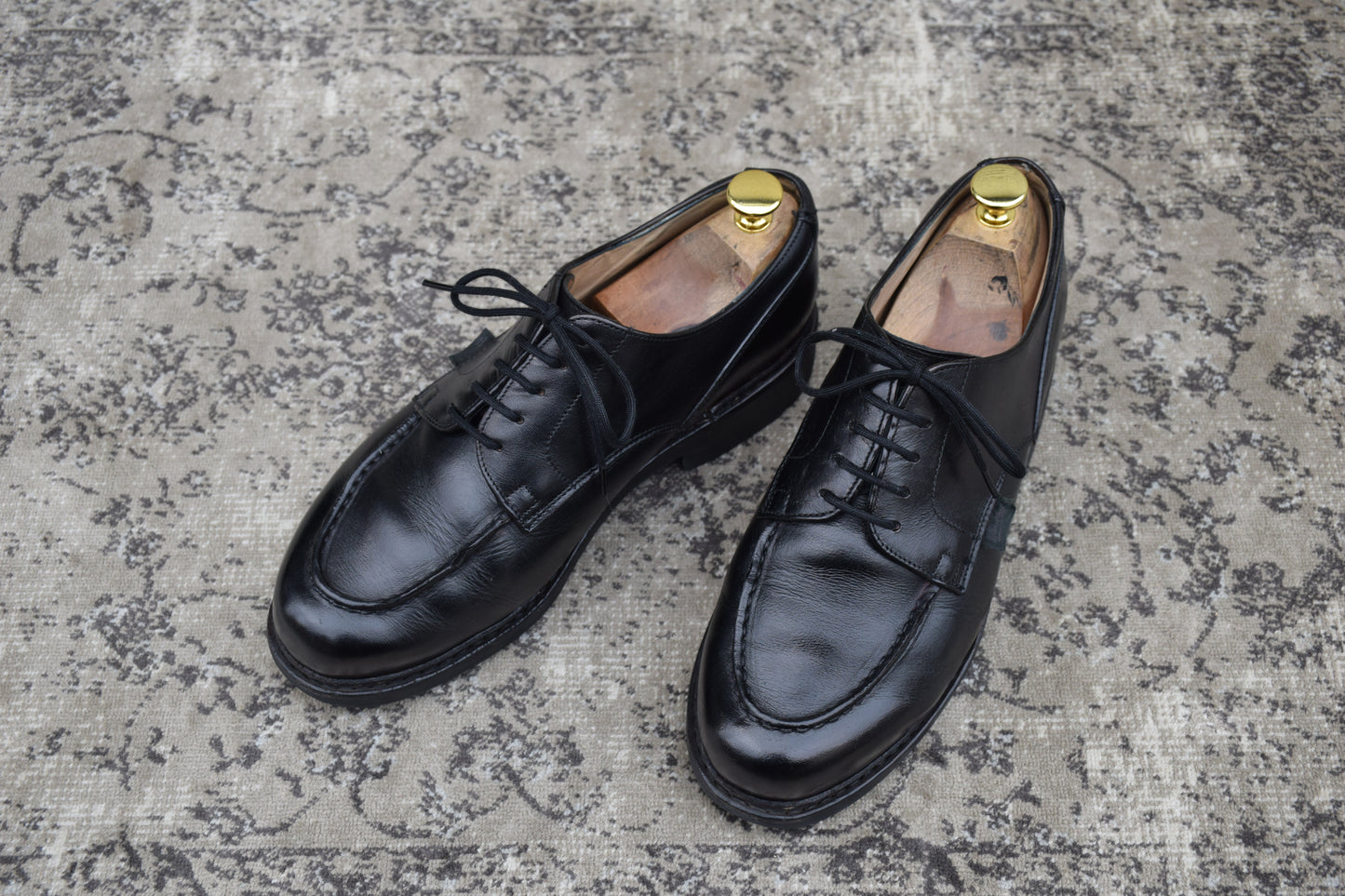 [Re-dyed] Paraboot CHAMBORD U-tip boots, black, UK7 / 25.5cm [W3441]