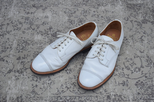 【夏の足元を彩る白靴】SANDERS サンダース MILITARY DERBY SHOE ミリタリー ダービーシューズ 白 ホワイト UK5 / 24〜24.5cm【Ｗ3566】