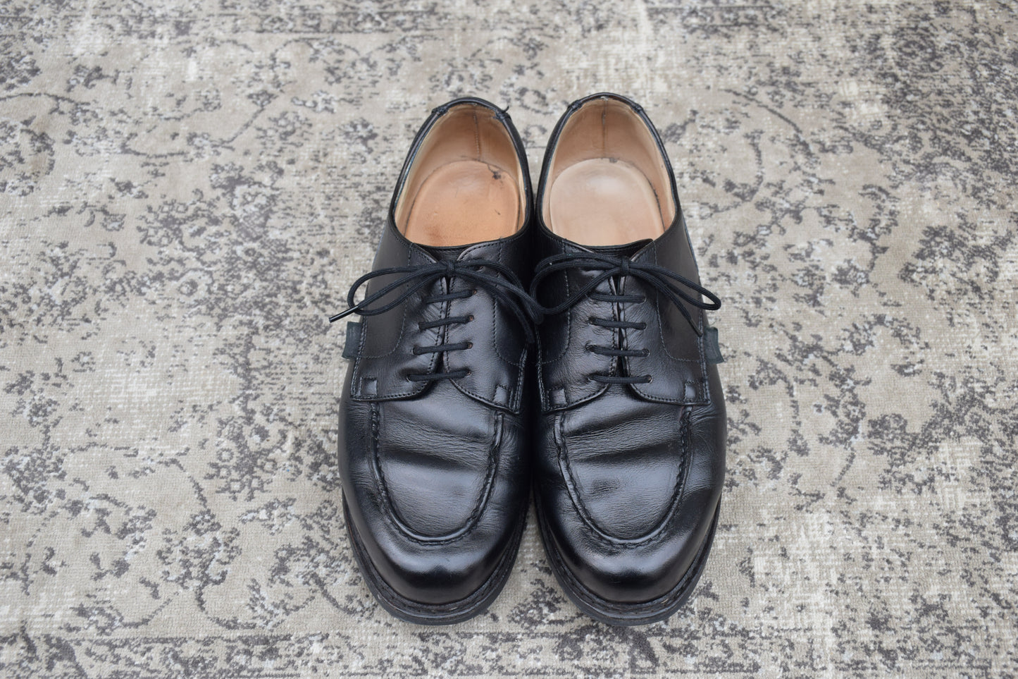 [Re-dyed] Paraboot CHAMBORD U-tip boots, black, UK7 / 25.5cm [W3441]