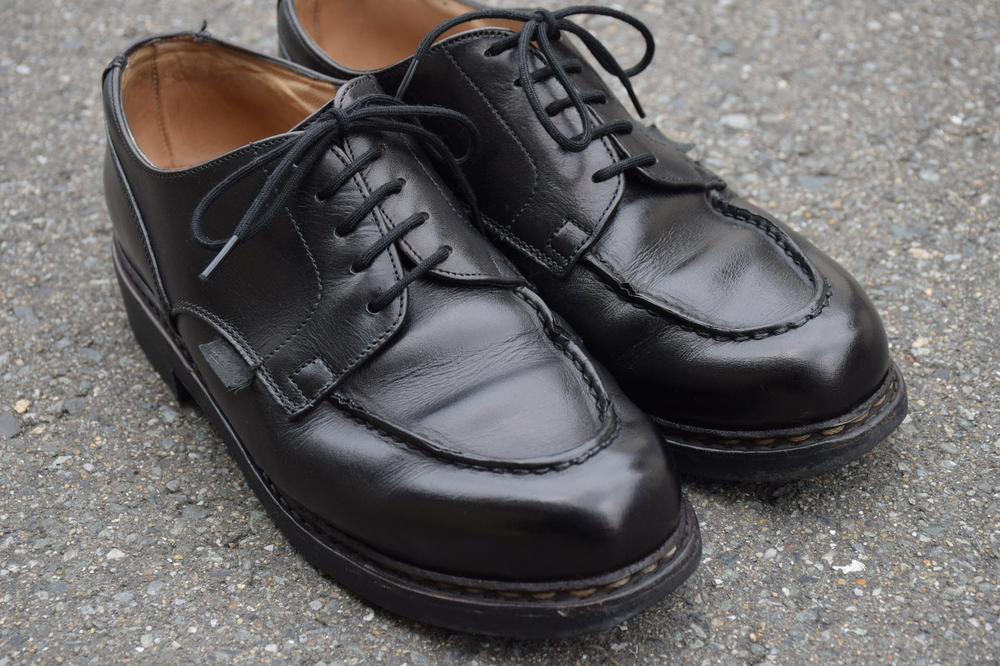 [Re-dyed] Paraboot CHAMBORD U-tip boots, black, UK7 / 25.5cm [W3441]