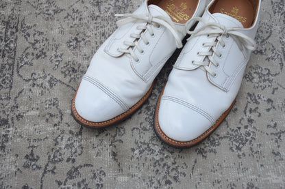 【夏の足元を彩る白靴】SANDERS サンダース MILITARY DERBY SHOE ミリタリー ダービーシューズ 白 ホワイト UK5 / 24〜24.5cm【Ｗ3566】