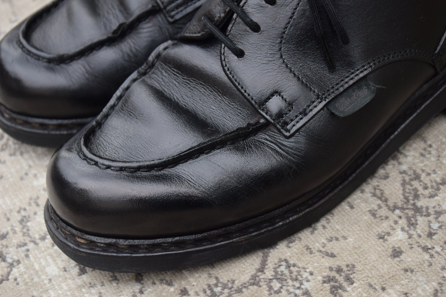 [Re-dyed] Paraboot CHAMBORD U-tip boots, black, UK7 / 25.5cm [W3441]