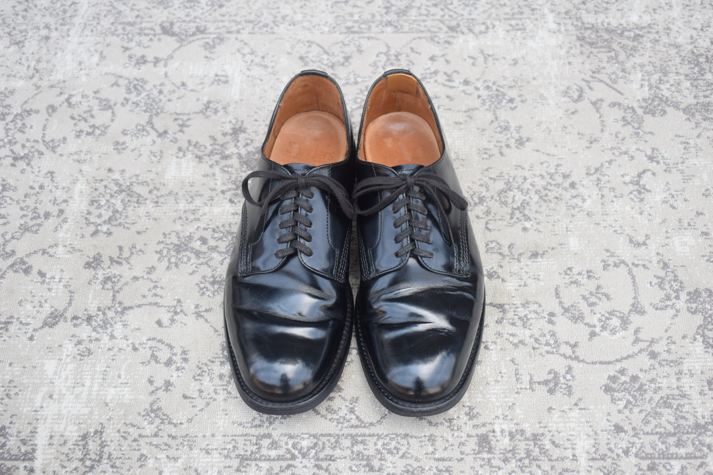 SANDERS サンダース MILITARY DERBY SHOE 1384B ミリタリー ダービー シューズ 黒 ブラック UK5.5 / 24.5cm【W3567】