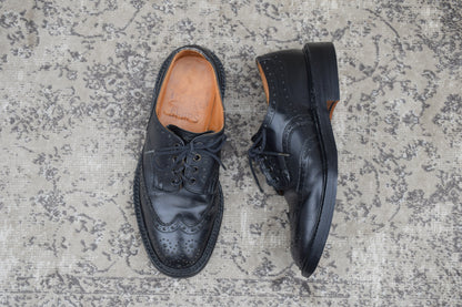 Tricker's SHIPS Exclusive BURTON Wing Full-Brogue Boots, Black, UK 6.5 / 25cm (W3442) [Lift Replacement]