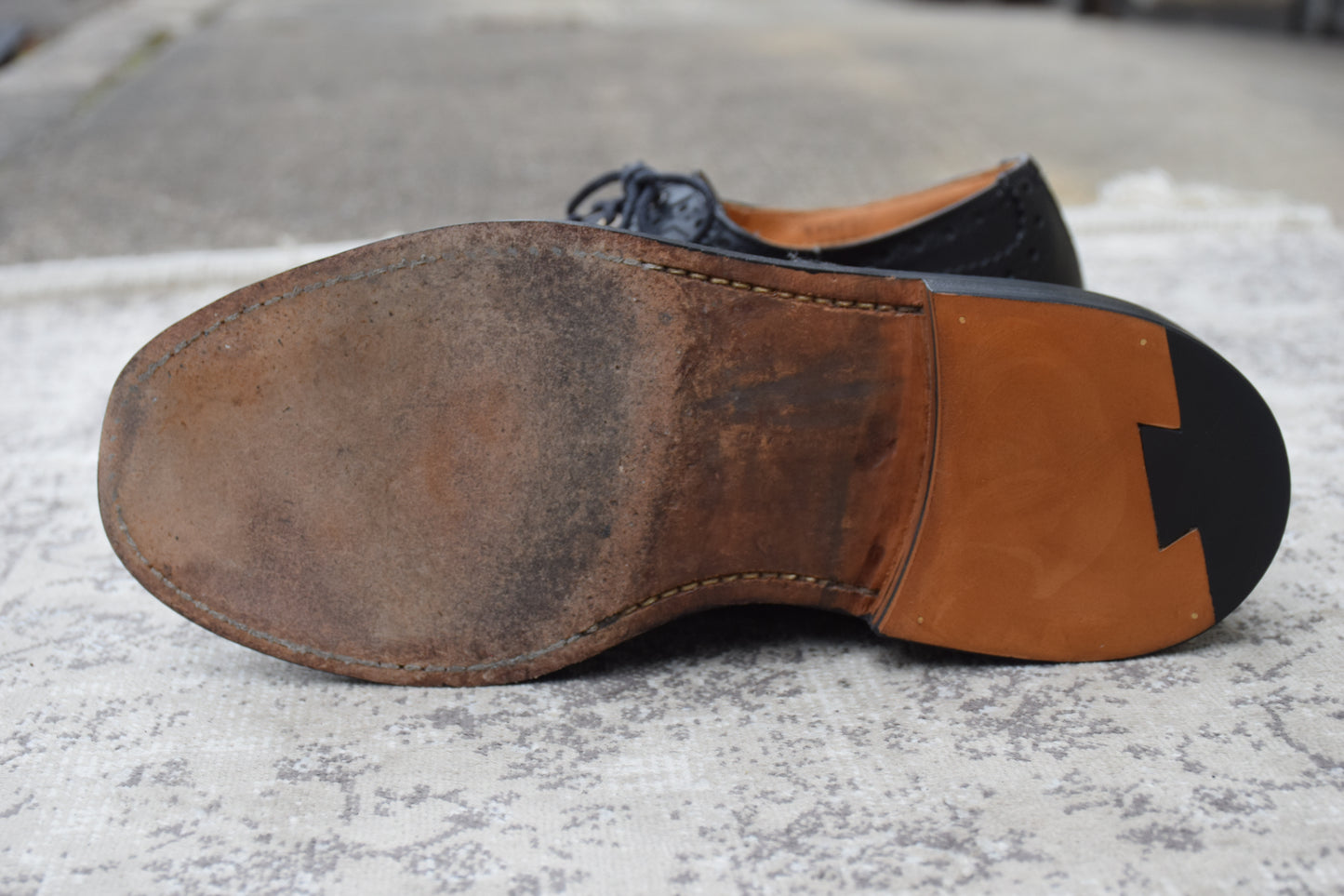 Tricker's SHIPS Exclusive BURTON Wing Full-Brogue Boots, Black, UK 6.5 / 25cm (W3442) [Lift Replacement]