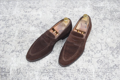 Crockett&Jones クロケット＆ジョーンズ SYDNEY シドニー コインローファー スエード 茶 ブラウン UK7 / 25.5cm【Ｗ3568】