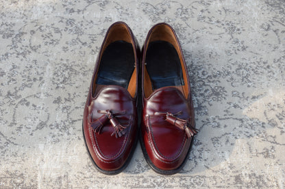 【良品】CHURCH’S チャーチ KEATS キーツ タッセルローファー レザーソール 旧チャーチ 3都市 赤茶 バーガンディ UK6 / 24.5cm【W3404】