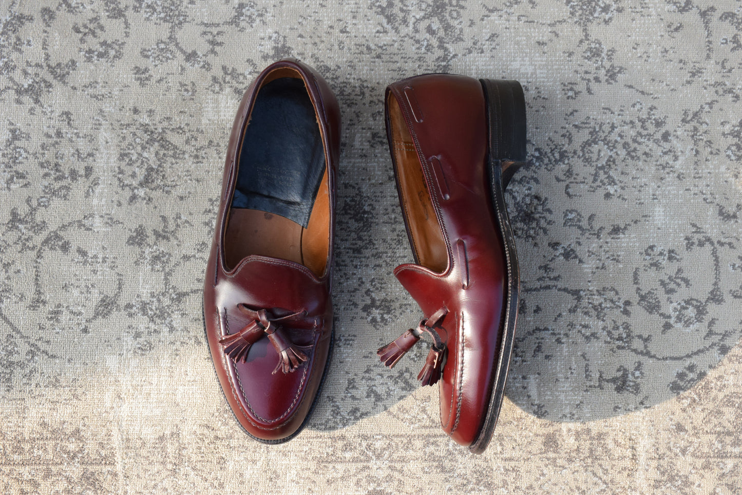 【良品】CHURCH’S チャーチ KEATS キーツ タッセルローファー レザーソール 旧チャーチ 3都市 赤茶 バーガンディ UK6 / 24.5cm【W3404】