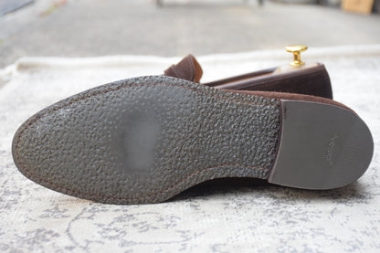 Crockett&Jones クロケット＆ジョーンズ SYDNEY シドニー コインローファー スエード 茶 ブラウン UK7 / 25.5cm【Ｗ3568】