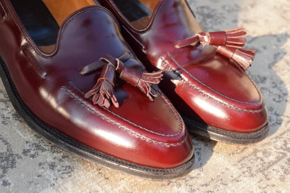 【良品】CHURCH’S チャーチ KEATS キーツ タッセルローファー レザーソール 旧チャーチ 3都市 赤茶 バーガンディ UK6 / 24.5cm【W3404】