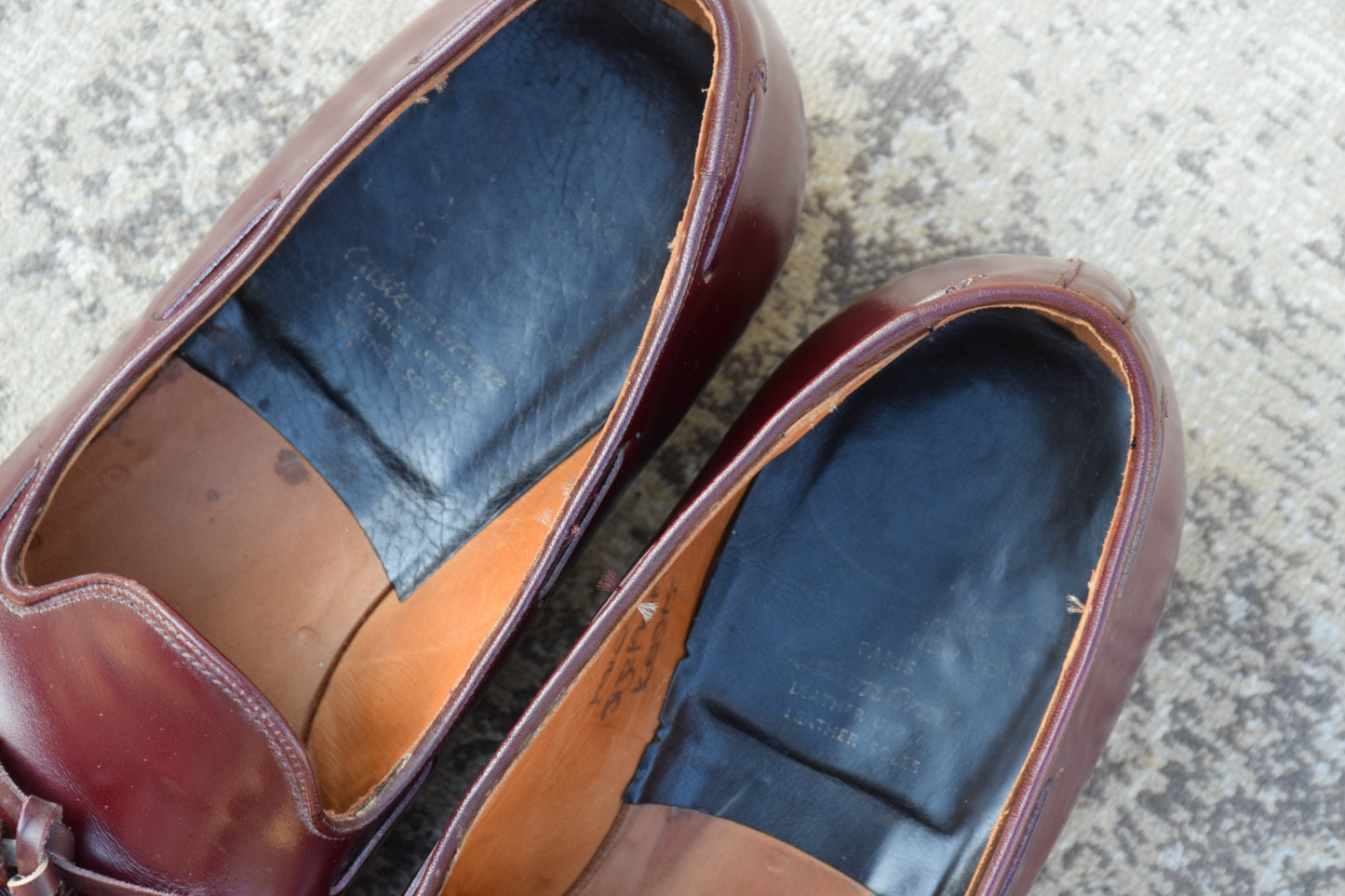 【良品】CHURCH’S チャーチ KEATS キーツ タッセルローファー レザーソール 旧チャーチ 3都市 赤茶 バーガンディ UK6 / 24.5cm【W3404】