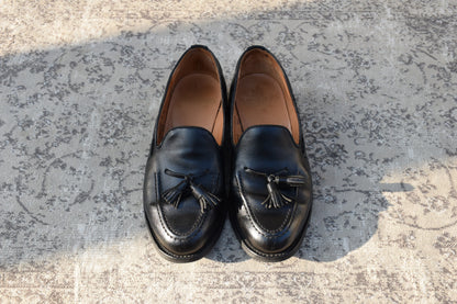 【良品】SANDERS サンダース 2031B TASSEL LOAFER タッセルローファー ダイナイトソール 黒 ブラック UK6.5 / 25.5～26.0 cm【W3405】