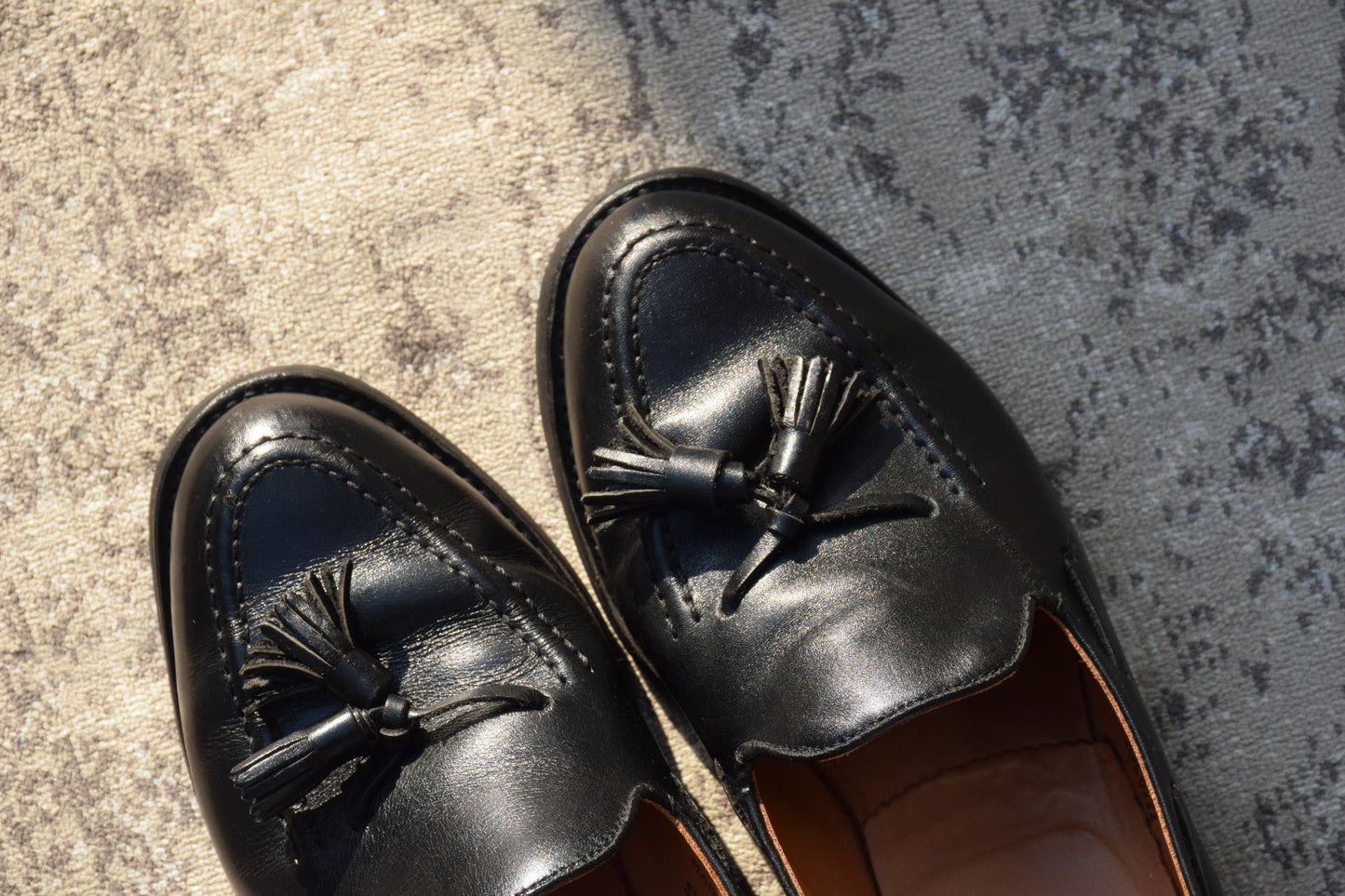 【良品】SANDERS サンダース 2031B TASSEL LOAFER タッセルローファー ダイナイトソール 黒 ブラック UK6.5 / 25.5～26.0 cm【W3405】