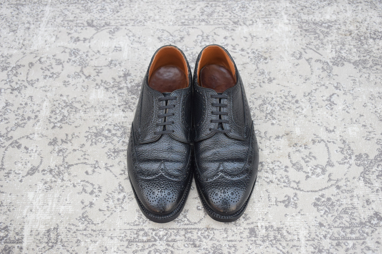 【2都市 旧旧チャーチ】Church's チャーチ ウイング 外羽根 黒 ブラック UK5.5相当 / 24.0cm【W3570】