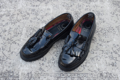 G.H.BASS ジーエイチバス Fred Perry フレッドペリーコラボ タッセルローファー 黒 ブラック UK7 / US8 / EU41 / 25.5～26cm【W3406】