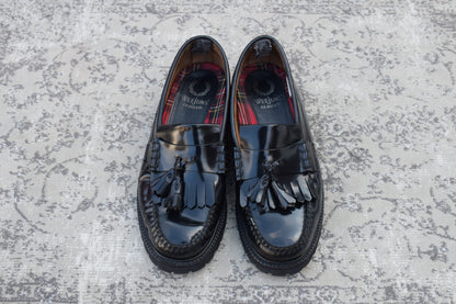 G.H.BASS ジーエイチバス Fred Perry フレッドペリーコラボ タッセルローファー 黒 ブラック UK7 / US8 / EU41 / 25.5～26cm【W3406】