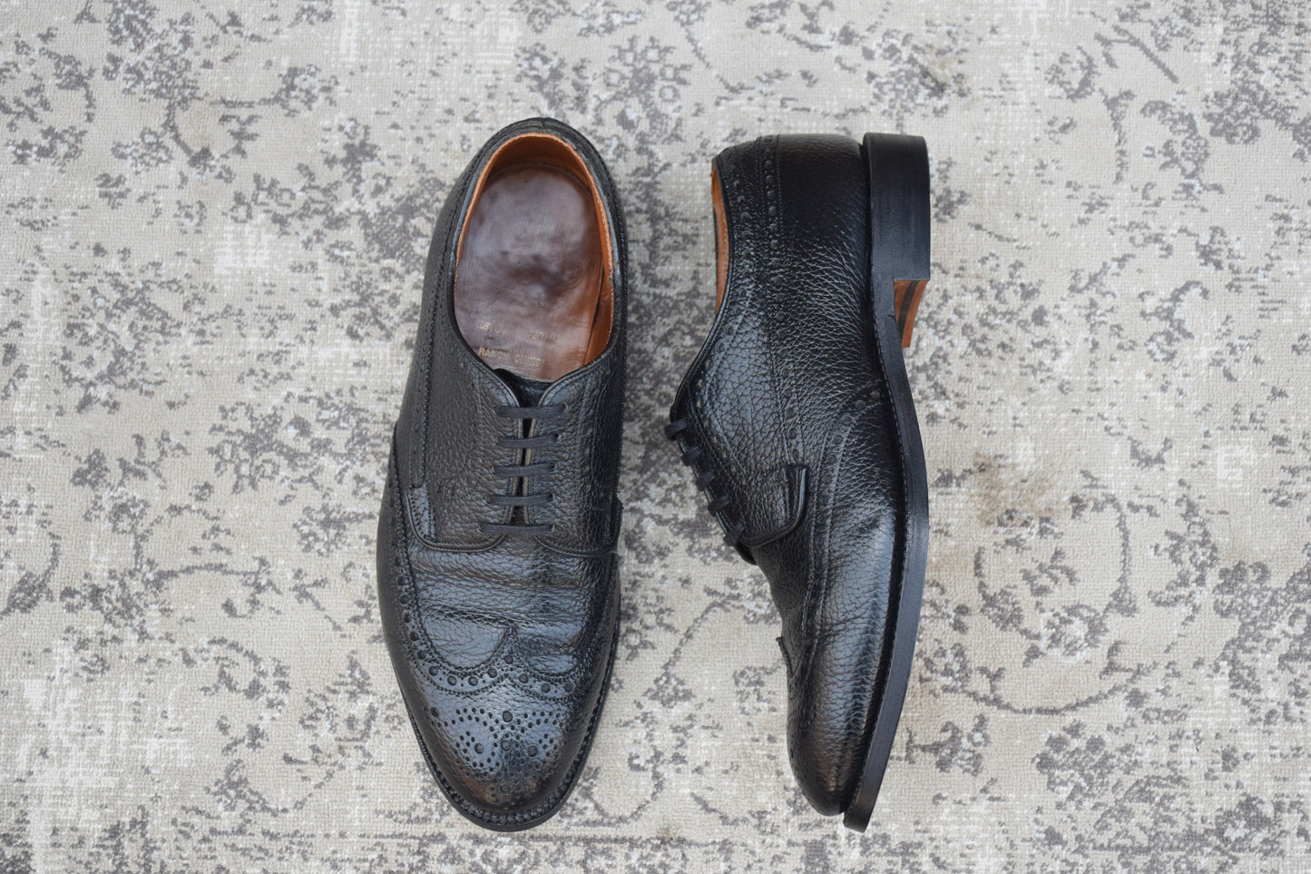 【2都市 旧旧チャーチ】Church's チャーチ ウイング 外羽根 黒 ブラック UK5.5相当 / 24.0cm【W3570】