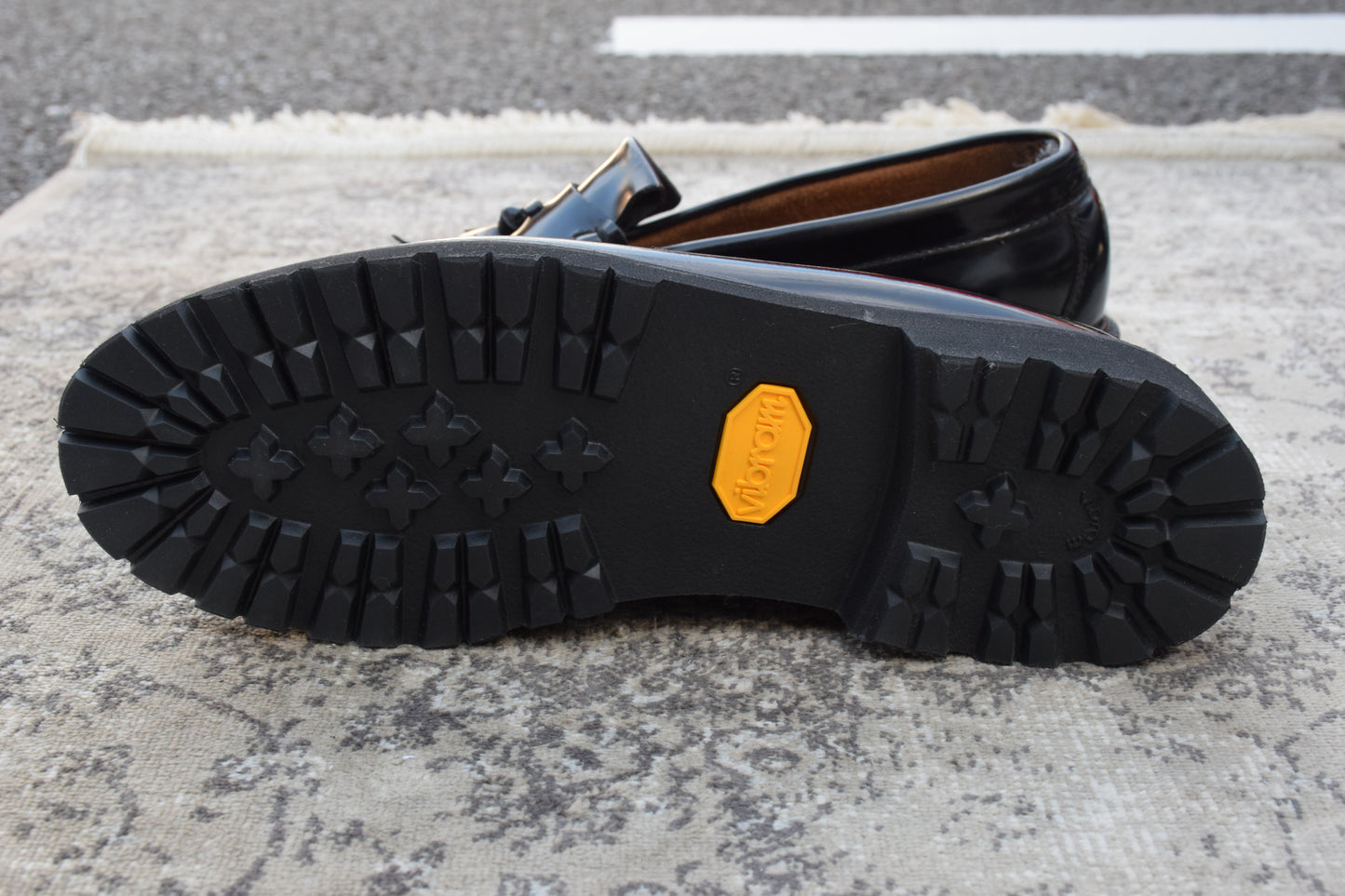 G.H.BASS ジーエイチバス Fred Perry フレッドペリーコラボ タッセルローファー 黒 ブラック UK7 / US8 / EU41 / 25.5～26cm【W3406】