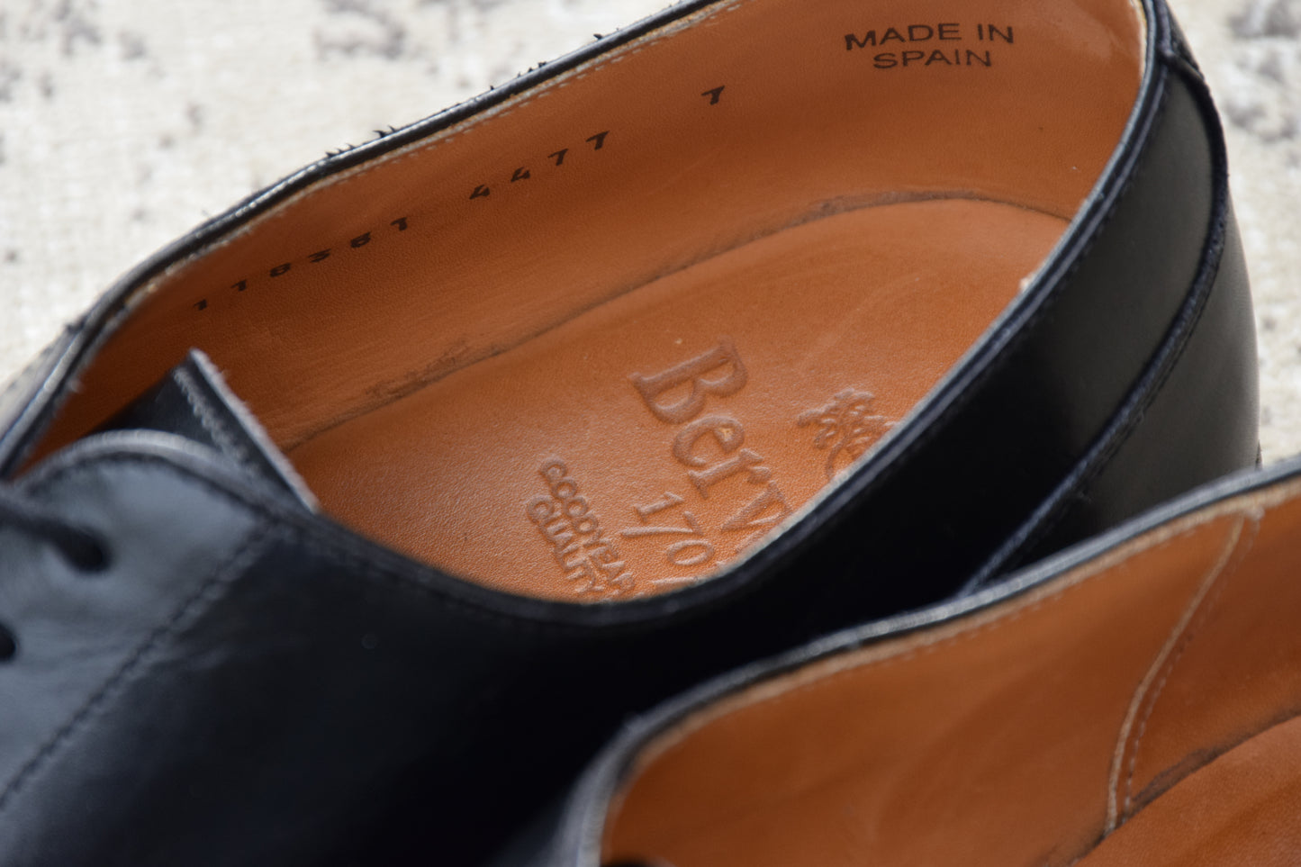 【良品】Berwick 1707 バーウィック 4477 Uチップ 外羽根 ダイナイトソール 黒 ブラック UK7 / 26cm【W3408】