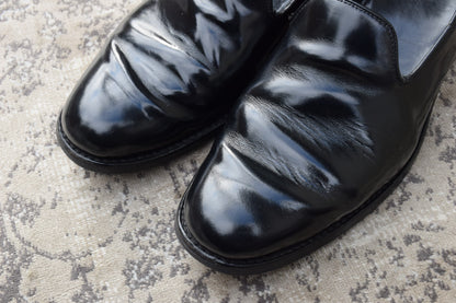 SANDERS サンダース スリッポン ローファー 黒 ブラック BLACK UK8相当 / 約27cm 【W3410】