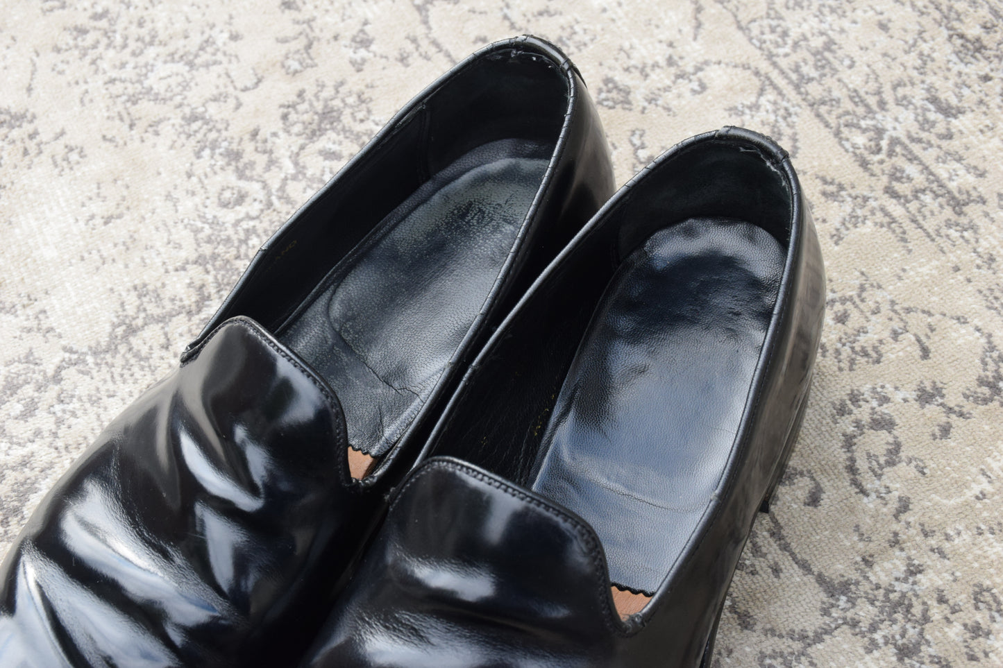 SANDERS サンダース スリッポン ローファー 黒 ブラック BLACK UK8相当 / 約27cm 【W3410】