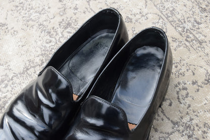 SANDERS サンダース スリッポン ローファー 黒 ブラック BLACK UK8相当 / 約27cm 【W3410】