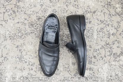 Crockett &amp; Jones Sydney-style penny loafers with a pointed toe and city sole, black, size UK 8.5 (approx. 27cm) [W3445]