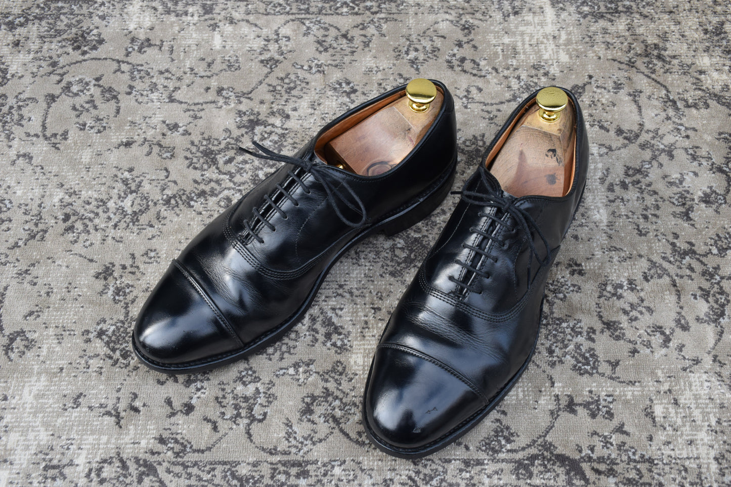 【ハーフラバー装着済み】Allen Edmonds アレンエドモンズ Park Avenue パークアベニュー ストレート 内羽根 6アイレット 黒 ブラック US8.5 / 26.5cm【W3411】