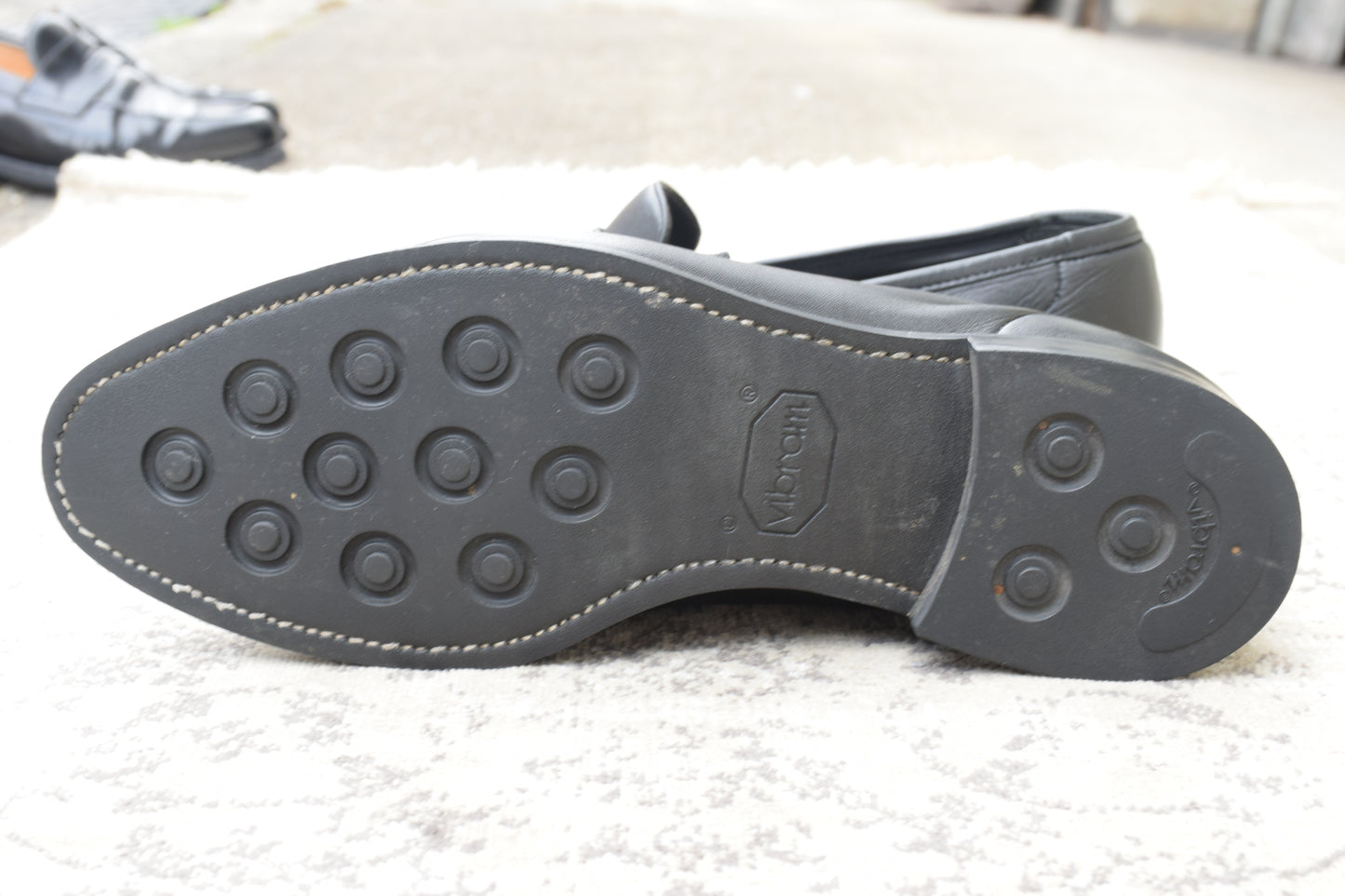 Crockett &amp; Jones Sydney-style penny loafers with a pointed toe and city sole, black, size UK 8.5 (approx. 27cm) [W3445]